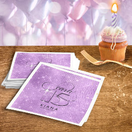 Glitzer und Shine Quinceanera V1 Violet ID701 Serviette