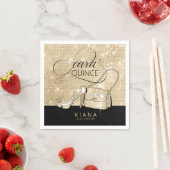 Glitzer und Shine Quinceanera V2 Black/Gold ID701 Serviette (Beispiel)