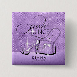 Glitzer und Shine Quinceanera V2 Violet ID701 Button