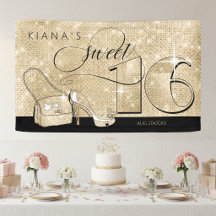 Glitzer und Shine Sweet 16 Black/Gold Hor ID675