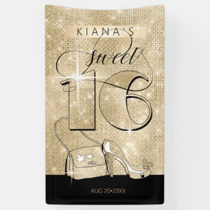 Glitzer und Shine Sweet 16 Black/Gold Vert ID675 Banner