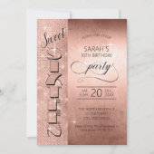 Glitzer und Shine Sweet 16 Rose Gold ID675 Einladung (Vorderseite)