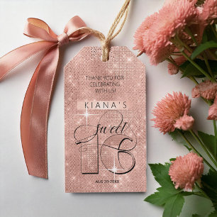 Glitzer und Shine Sweet 16 Rose Gold ID675 Geschenkanhänger