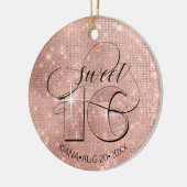 Glitzer und Shine Sweet 16 Rose Gold ID675 Keramik Ornament (Links)