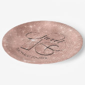 Glitzer und Shine Sweet 16 Rose Gold ID675 Pappteller (Schrägansicht)
