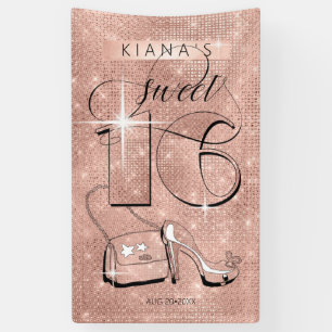 Glitzer und Shine Sweet 16 Rose Gold Vert ID675 Banner