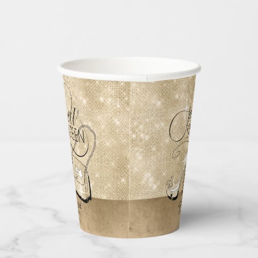 Glitzer und Shine Sweet 16 V2 Gold ID675 Pappbecher (Rechts)