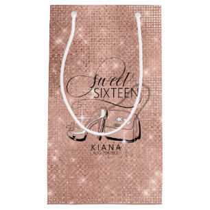 Glitzer und Shine Sweet 16 V2 Rose Gold ID675 Kleine Geschenktüte