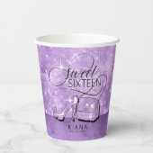 Glitzer und Shine Sweet 16 V2 Violet ID675 Pappbecher (Rückseite)