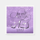 Glitzer und Shine Sweet 16 V2 Violet ID675 Serviette (Vorderseite)