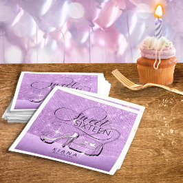 Glitzer und Shine Sweet 16 V2 Violet ID675 Serviette