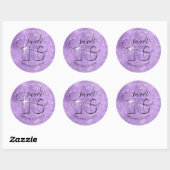 Glitzer und Shine Sweet 16 Violet ID675 Runder Aufkleber (Blatt)