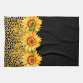 Glitzer und Sonnenblumen für Tiere Geschirrtuch (Horizontal)
