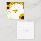 Glitzer und Sonnenblumen Quadratische Visitenkarte (Vorne/Hinten)