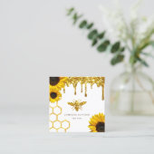 Glitzer und Sonnenblumen Quadratische Visitenkarte (Stehend Vorderseite)