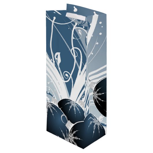 Glitzer und Sparkle Ornamente Weinbeutel Geschenktüte Für Weinflaschen (Rückseite Schrägansicht)