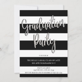 Glitzer und Streifen-Abschluss-Party Einladungen