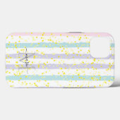 Glitzer und Streifen Monogram Script Name Initial Case-Mate iPhone Hülle (Rückseite (Horizontal))