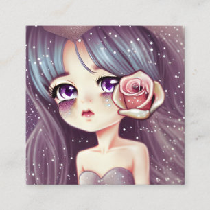 Glitzer und Vintage Perlescent Rose gecattert Quadratische Visitenkarte