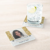 Glitzer und Weißfunken - Abschlüsse Glasuntersetzer (Schrägansicht)