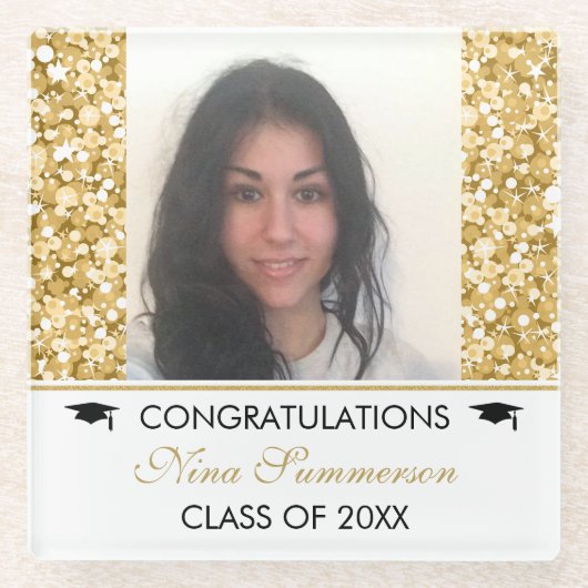 Glitzer und Weißfunken - Abschlüsse Glasuntersetzer (Vorderseite)