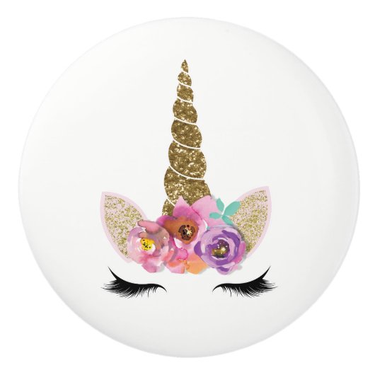 Glitzer Unicorn Horn Girl Splash & Spa Tamaro Keramikknauf (Vorderseite)