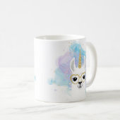 Glitzer Unicorn Llama Tasse (VorderseiteRechts)