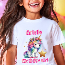 Glitzer unicorn Magie-Starmädchen Geburtstag T-Shirt