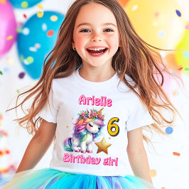 Glitzer unicorn magische Sternenmädchen Geburtstag T-Shirt