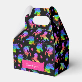 Glitzer Unicorn Rainbow mit Vorname Geburtstag Geschenkschachtel