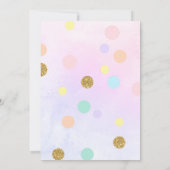 Glitzer Unicorn Rainbow Pastel Birthday Girl Einladung (Rückseite)