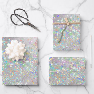 Glitzer unicorn Regenbogen konfetti gitter Mädchen Geschenkpapier Set
