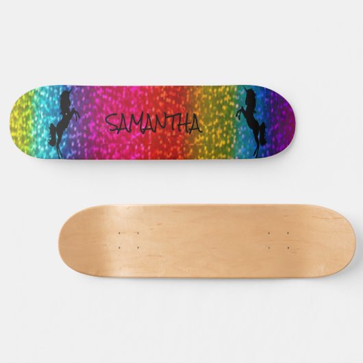 Glitzer Unicorn Skateboard (Horizontal)