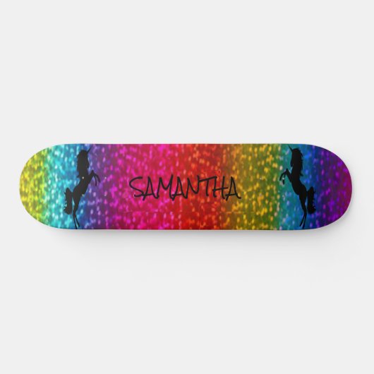 Glitzer Unicorn Skateboard (Horizontal)