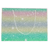 Glitzer Unicorn Textur Große Geschenktüte (Rückseite)