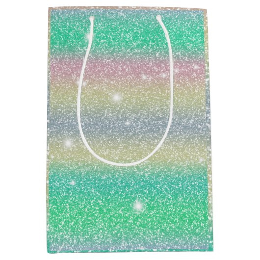 Glitzer Unicorn Textur Mittlere Geschenktüte (Vorderseite)