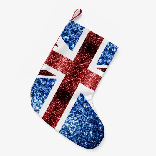 GLITZER unter der Flagge des Vereinigten Königreic Kleiner Weihnachtsstrumpf (Vorderansicht (hängend))