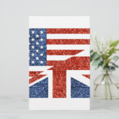 Glitzer usa uk briefpapier (Stehend Vorderseite)