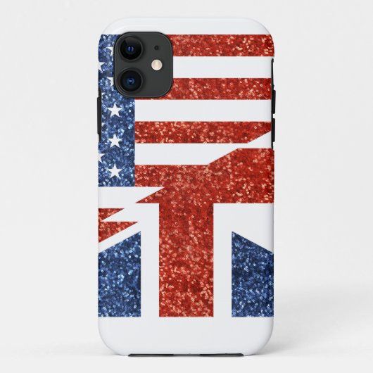 Glitzer usa uk Case-Mate iPhone hülle (Rückseite)