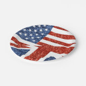 Glitzer usa uk Papier Teller (Schrägansicht)