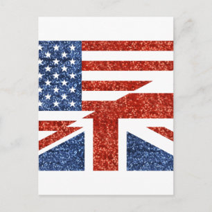 Glitzer usa uk postkarte