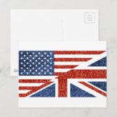 Glitzer usa uk postkarte (Vorne/Hinten)