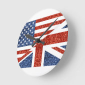Glitzer usa uk runde wanduhr (Winkel)