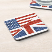 Glitzer usa uk untersetzer (Linke Seite)
