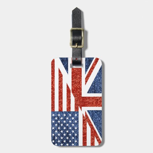 Glitzer usa uuk Gepäckmarke Gepäckanhänger (Vorderseite vertikal)