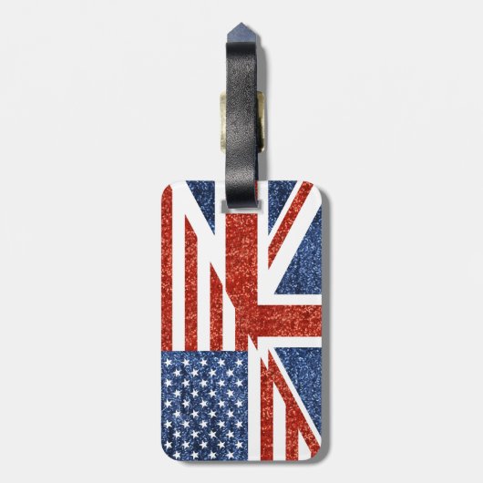 Glitzer usa uuk Gepäckmarke Gepäckanhänger (Rückseite vertikal)