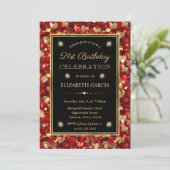 Glitzer Valentine Hearts 21. Geburtstag Einladung (Stehend Vorderseite)