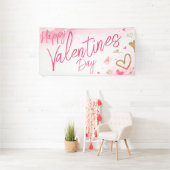 Glitzer-Valentinstag-Banner in Rosa und Gold Banner (Insitu)