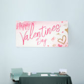 Glitzer-Valentinstag-Banner in Rosa und Gold Banner (Messeveranstaltung)