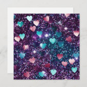 Glitzer Valentinstag Feiertagskarte (Vorne/Hinten)